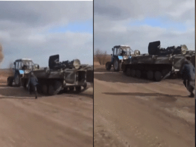 Ukraine Farmer Tank: रूस के टैंक को ट्रैक्‍टर से चुरा ले गया यूक्रेन का किसान, देखते रह गए सैनिक, देखें वीडियो