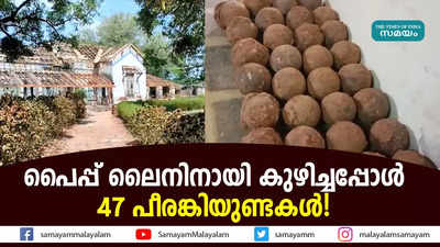 പൈപ്പ് ലൈനിനായി കുഴിച്ചപ്പോൾ 47 പീരങ്കിയുണ്ടകൾ!