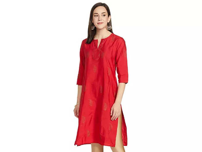 Zemyra Womens Silk Blend Regular Kurta