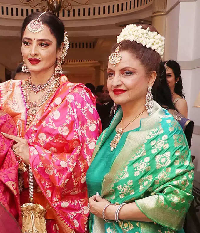 Rekha with sister Radha