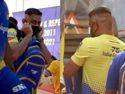 IPL 2022 : धोनीचा नवा लूक व्हायरल; सूरतमध्ये CSK संघाचे जोरदार स्वागत