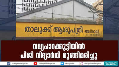 വല്യപാറക്കുട്ടിയില്‍ പിജി വിദ്യാര്‍ഥി മുങ്ങിമരിച്ചു