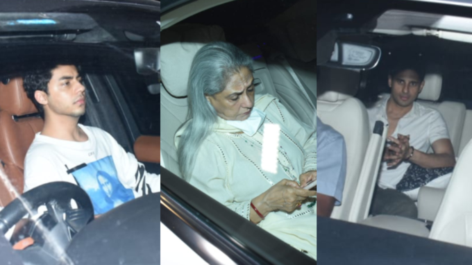 aryan khan, jaya bachchan and sidharth malhotra at shweta bachchans birthday party