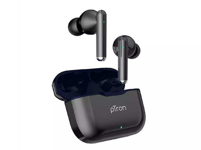 PTron Bassbuds Pixel Bluetooth Truly Wireless in Ear Earbuds with Mic (Black)