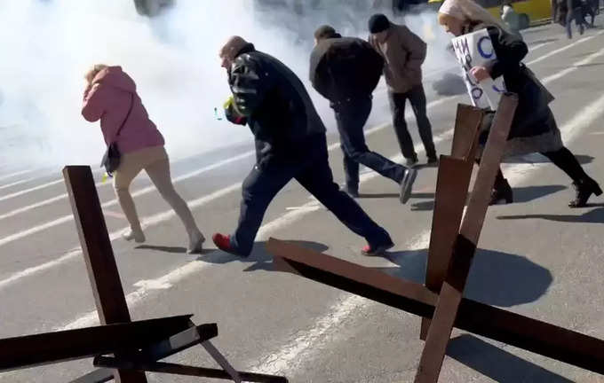 Russian soldiers opened fire at rally