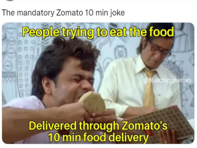 10 मिनट में मिले खाने को खाता हुआ एक इंसान