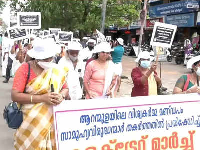 വിശ്വകർമ്മ മണ്ഡപം തകർത്ത് സാമൂഹിക വിരുദ്ധർ; പ്രതിഷേധം ശക്തം