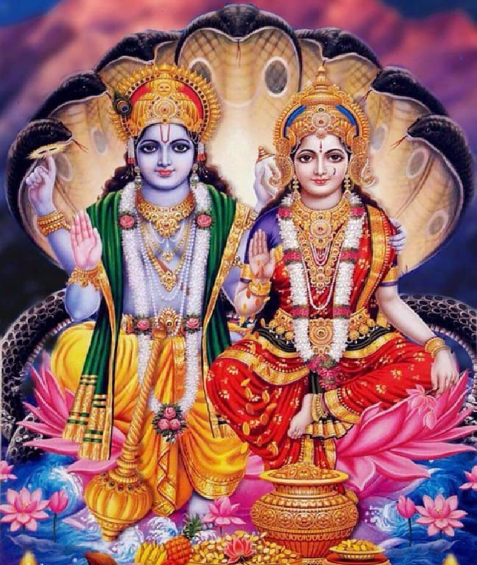 Lord Vishnu And Goddess Lakshmi