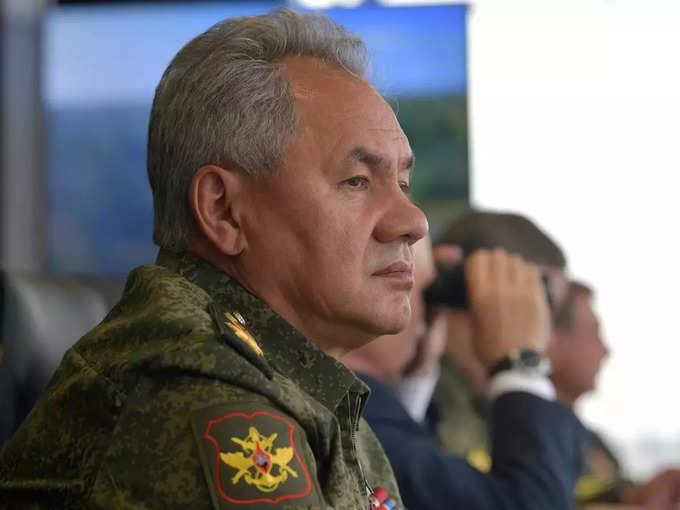 FILE PHOTO_ Russian Defence Minister Shoigu observes.