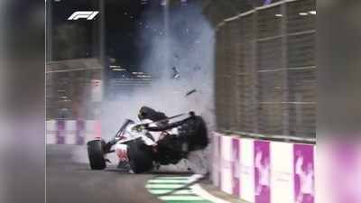 Saudi Arabian GP : मायकेल शूमाकरच्या मुलाचा भीषण अपघात; कारचे झाले तुकडे
