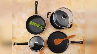 कम तेल में बनाना है हेल्दी खाना तो ट्राय करें ये नॉन स्टिक Cookware Set, कई खूबसूरत कलर्स में हैं उपलब्ध