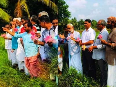 കയ്യിൽ താമരപ്പൂക്കളുമായി സി ആർ നീലകണ്ഠനും ലീ​ഗ് എംഎൽഎമാരും, സമരം കെ റെയിലിനെതിരെ; തിരുനാവായയിൽ വേറിട്ട കാഴ്ച,  വീഡിയോ കാണാം