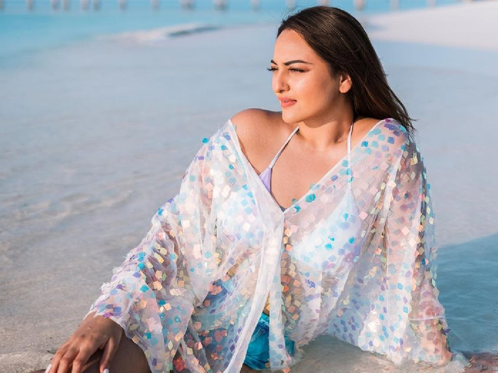 Sonakshi Sinha Looks Super Hot In Sheer Top And Bikini Set From Vacation In Maldives Photos Viral