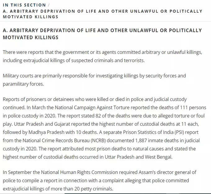 2021 Country Reports on Human Rights Practices India