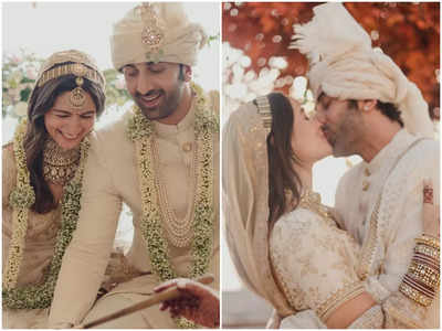 Ranbir Kapoor - Alia Bhatt Marriage First Photos : आलिया -रणबीरच्या लग्नाचे फोटो, परीकथेतला जोडा शोभावा असे दिसले दोघे