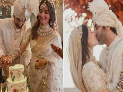 Ranbir-Alia Wedding: फेरे लेने के बाद आलिया भट्ट और रणबीर कपूर ने काटा बेहद प्यारा केक, शैंपेन के साथ लाइफ को किया चियर्स