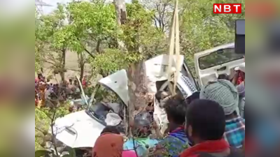 देवघर में बड़ा सड़क हादसा: बिहार से बाबाधाम जा रही स्कॉर्पियो के उड़े परखच्चे, 4 लोगों की मौके पर मौत... दो घायल