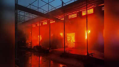 धुळ्यातील MIDC मध्ये भीषण आग; ५ ते ६ कोटी रुपयांचं नुकसान झाल्याचा अंदाज