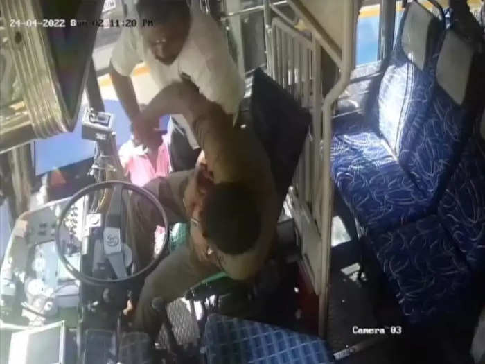 Dharmapuri Admk Executive Beating Bus Driver