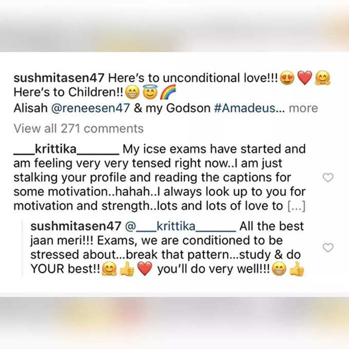 sushmita sen reply to fan