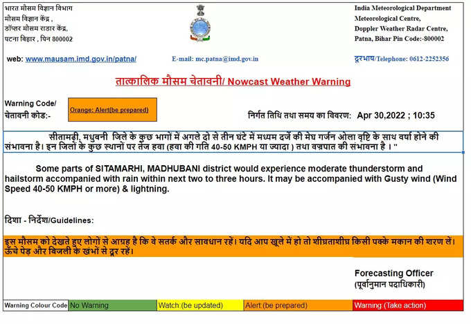 सीतामढ़ी-मधुबनी में बारिश का ताजा अलर्ट