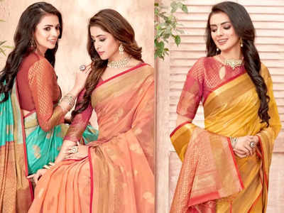2 Silk Saree की कीमत 500 रुपये से भी है कम, पहनकर दिखेंगी खूबसूरत और बवाल