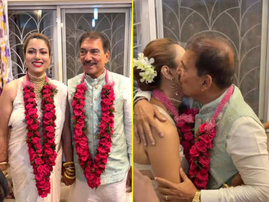 Photos: 66 વર્ષના પૂર્વ ક્રિકેટર અરુણ લાલે 28 વર્ષ નાની બુલબુલ સાથે કર્યાં લગ્ન, કેક કાપી કિસ કરી 