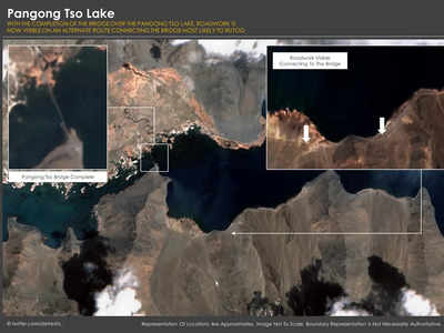 China Pangong Bridge: पैंगोंग झील पर पुल के बाद अब सड़क बना रहा चीन, सैटेलाइट तस्वीर ने खोली ड्रैगन की पोल