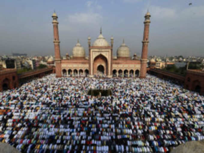 दिल्ली के जामा मस्जिद में ईद की नमाज