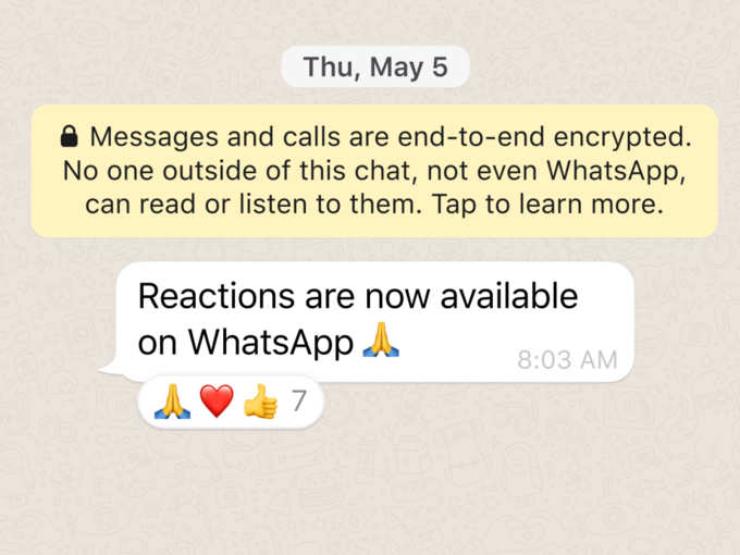 whatsapp reactions.