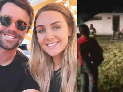 काळजाचा ठोका चुकला... क्रिकेटपटू व गर्भवती पत्नी थोडक्यात बचावले, विमान घसरले अन्...