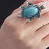Silver Tortoise Ring | 925 Silver Kachua Black Polished Ring