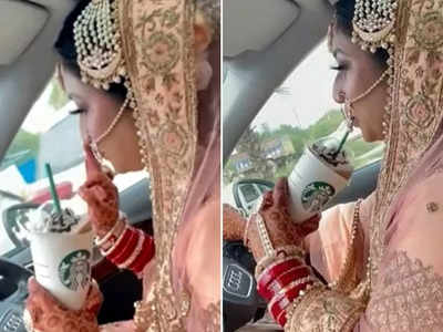 गजब! शादी से ठीक पहले दुल्हन कॉफी पीने Starbucks चली गई, वीडियो वायरल