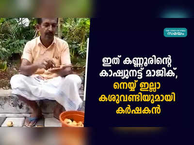 ഇത് കണ്ണൂരിന്റെ കാഷ്യുനട്ട് മാജിക്‌,നെയ്യ് ഇല്ലാ കശുവണ്ടിയുമായി കർഷകൻ