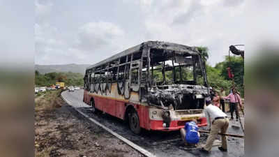 महाडला येणारी धावती बस पेटली; चालकाच्या प्रसंगावधानाने वाचले प्रवाशांचे प्राण