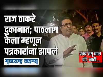 जगू देता की नाही आम्हाला; पुस्तकाच्या दुकानातही पत्रकार मागे आले; राज ठाकरे चिडले