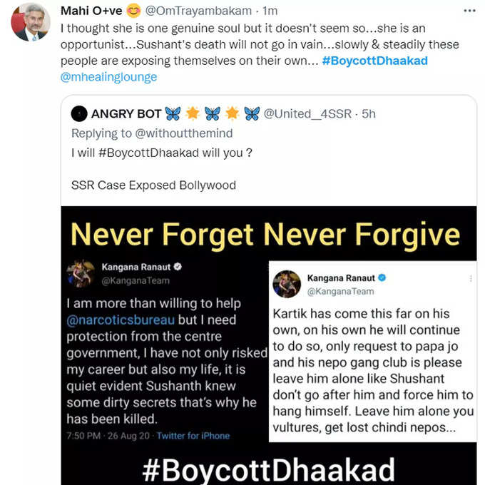 boycott dhaakad tweet