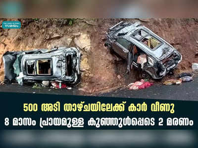 500 അടി താഴ്ചയിലേക്ക് കാര്‍ വീണു; 8 മാസം പ്രായമുള്ള കുഞ്ഞുള്‍പ്പെടെ 2 മരണം