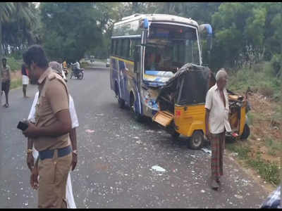 நேருக்கு நேர் மோதி கோர விபத்து..‌ பலியான ஆட்டோ ஓட்டுனர்.. தேவதானப்பட்டியில் சோகம்!