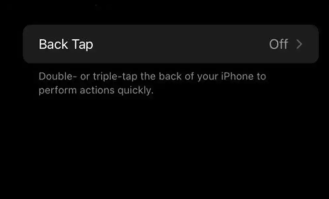 એક્શન અથવા શોર્ટકટ કરવા માટે તમારા iPhone પર બેક ટેપ કરો