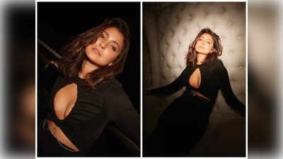 Anushka Sharma Black Outfit : अनुष्का शर्माने एलिगंट् ब्लॅक गाऊन आणि हाय हिल्समुळे तापमान वाढवलंय; करणच्या पार्टीतील ग्लॅमरस अंदाज