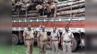 തമിഴ്‌നാട്ടിലേക്ക് 8 ലക്ഷം രൂപയുടെ തേക്ക് തടി കടത്താൻ ശ്രമം; കൈയ്യോടെ പിടികൂടി വനം വകുപ്പ്