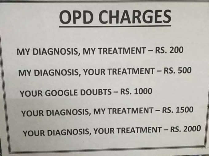doctor dest jugaad on Opd charges