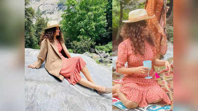 डोक्यावर हॅट, पोल्का डॉट ड्रेस, मनालीच्या निसर्गात रममाण कंगना, पाहा खास फोटो 