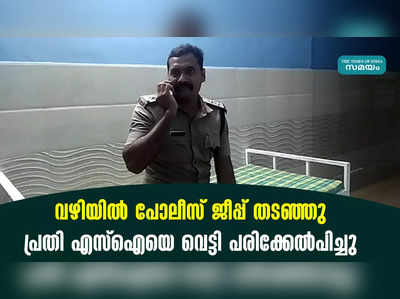 വഴിയിൽ പോലീസ് ജീപ്പ് തടഞ്ഞു;  പ്രതി എസ്ഐയെ വെട്ടി പരിക്കേൽപിച്ചു