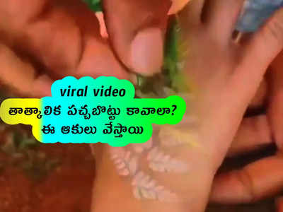 viral video: తాత్కాలిక పచ్చబొట్టు కావాలా... ఈ ఆకులు వేస్తాయి