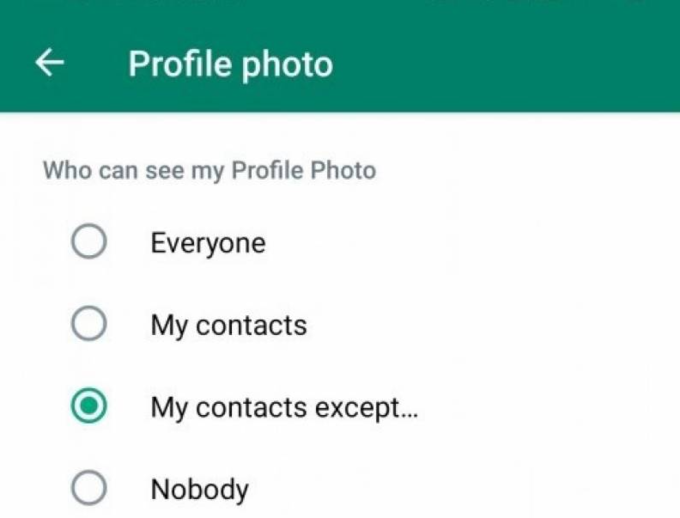 WhatsApp My Contacts Expect Feature