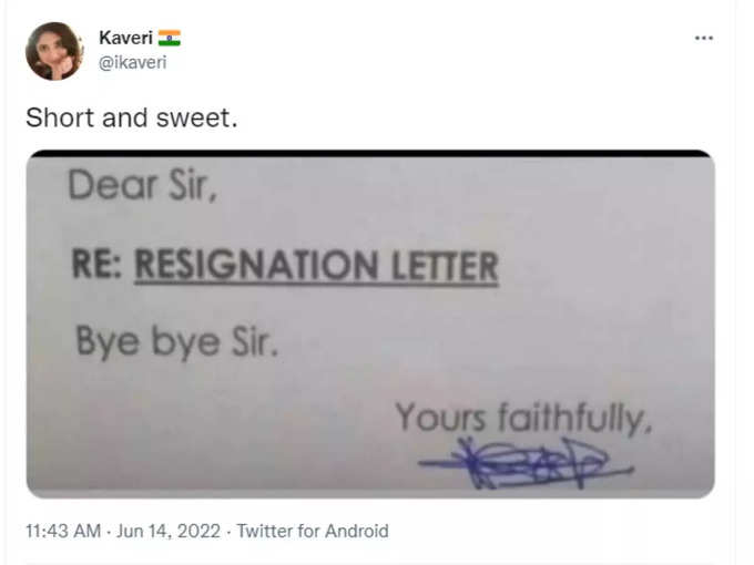 3 शब्द लिख बॉस को दिया इस्तीफा