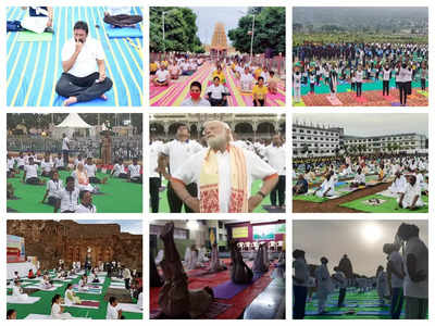 International Yoga Day: ರಾಜ್ಯದೆಲ್ಲೆಡೆ ಯೋಗ ದಿನದ ಸಂಭ್ರಮ: ಬೆಳ್ಳಂಬೆಳಗ್ಗೆ ಯೋಗಾಯೋಗ..!