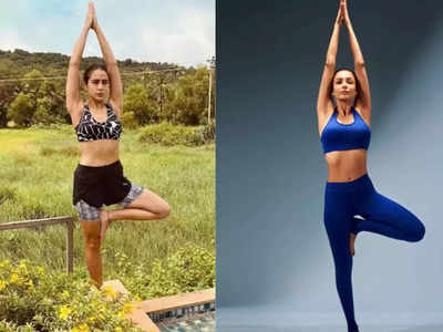 International Yoga Day : मलायकापासून सारापर्यंत पाहा एका पेक्षा एक ग्लॅमर लूक, फिटनेस सोबतच तुमच्या लूकने सर्वांना घायाळ करा